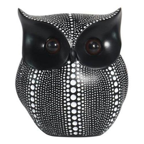 Statues Pour Décoration Hibou Noir Blanc Résine Décor De Salon Sculptures Petit Décor Ornements Figurines Pour L'intérieur