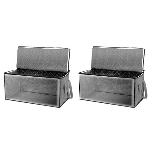 Boîte de rangement pour couette, 4 pièces, boîte de rangement pliable, Portable, placard, bacs empilables, vêtements Non tissés, couvertures, étui de collecte-gris
