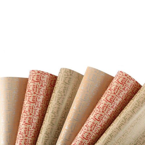 Ensemble De Papiers D'emballage Kraft Pour Cadeaux, Pour Anniversaire, Fête, Décorations À Faire Soi-Même, Emballage De Réception-Cadeau Pour Bébé, Saint-Valentin, 6 Feuilles