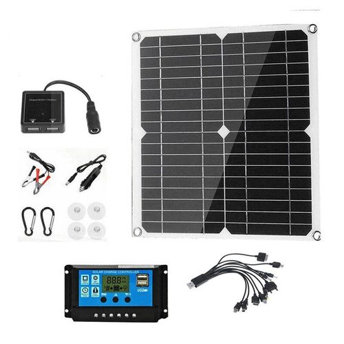 Kit De Panneaux Solaires Pliables 18v, 80w, Chargeur Usb, Étanche, Portable, Pour Téléphone, Voiture, Camping-Car, Mp3