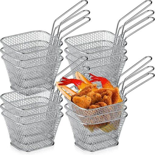 Porte-Frites En Acier Avec Bols à Sauce - Support Réutilisable Pour Frites, Snacks, Popcorn | Idéal Maison, Fêtes, Camping, Apéritif - 5