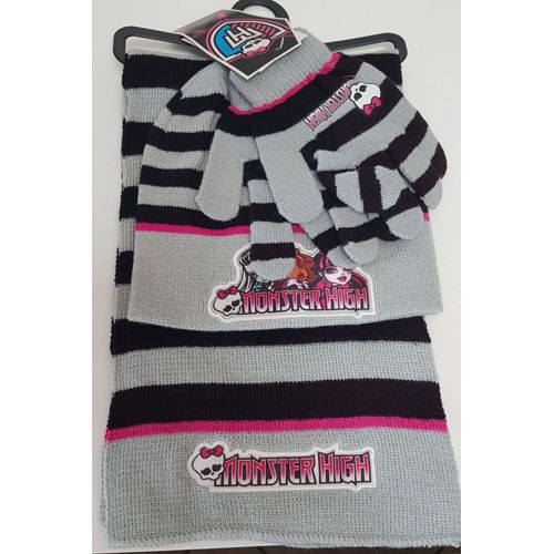 Parure Enfant / Hiver / Bonnet + Echarpe + Gants / Fille / Monster High/ Acrylique Ne Gratte Pas / Neuf Etiquette / Taille Unique