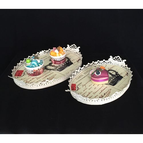 Support à gâteaux Vintage Beige 2 pièces/ensemble, plateau, outils de cuisson, Table de mariage, fournitures de fête à domicile, assiettes à Dessert et cupcakes