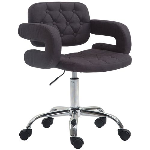Chaise De Bureau Réglable En Hauteur Pivotante Dossier Et Accoudoir En Tissu Noir Bur10435