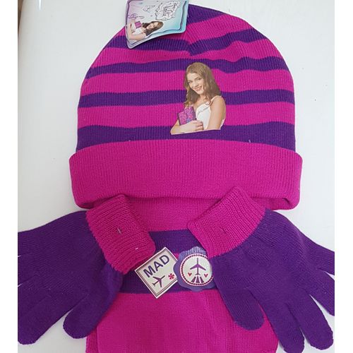 / Bonnet + Echarpe + Gants / Fille / Violetta / Disney/ Acrylique Ne Gratte Pas / Neuf Etiquette / Taille Unique