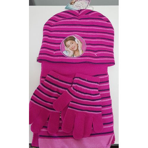 Parure Enfant / Hiver / Bonnet + Echarpe + Gants / Fille / Violetta / Disney/ Acrylique Ne Gratte Pas / Neuf Etiquette / Taille Unique