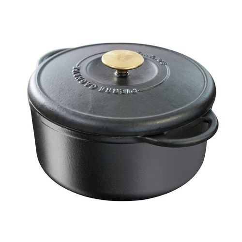 Cocotte Ronde En Fonte Tefal Pierre Gagnaire Heritage 21 Cm / 3,3 L, Couvercle À Condensation, Émail Noir Mat, Rétention De La Chaleur, Mijoter, Cuisson Douce, Caramélisation, Tous Feux, Ustensile De Cuisine À Induction E2230304