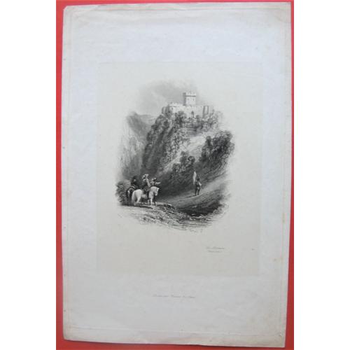 Gravure Ancienne "Les Puritains - Walter Scott" 17 / 26 Cm