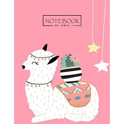 Notebook: Cute With Llama Star Pink Cover And Lined Pages, Extra Large (8.5 X 11) Inches, 110 Pages, White Paper (Cute With Llama Star Pink Notebook)