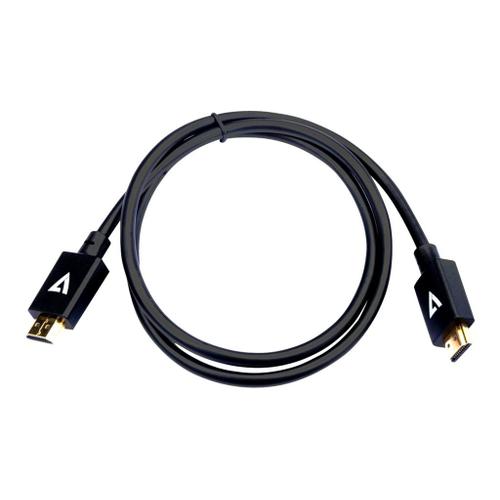 V7 - Câble HDMI - HDMI mâle pour HDMI mâle - 1 m - blindé - noir - support pour 8K UHD (7680 x 4320)