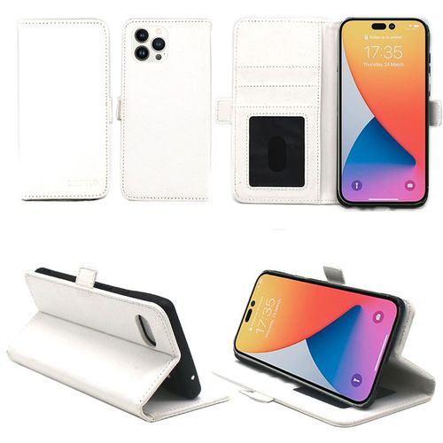 Housse Blanche Pour Apple Iphone 14 5g 6,1 Pouces Etui De Protection Portefeuille À Rabat Avec Porte Cartes Xeptio