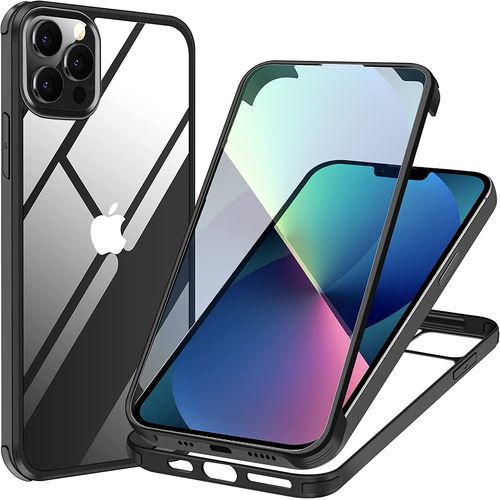 Coque 360 Degrés Intégrale Pour Apple Iphone 14 Pro 5g 6,1 Pouces Protection Arrière Avant Noir - Xeptio