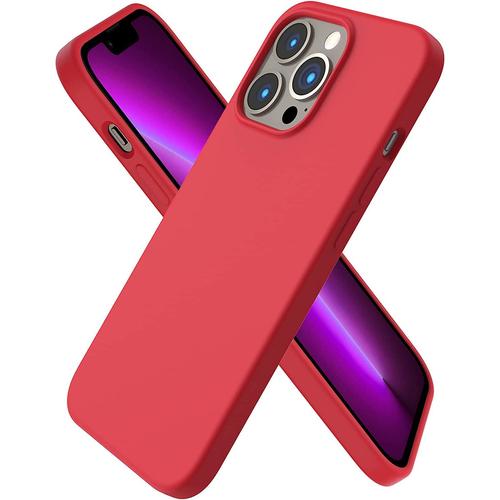 Coque Protection Pour Apple Iphone 14 Pro Max 5g 6,7 Pouces Silicone Souple Rouge Antichoc Xeptio