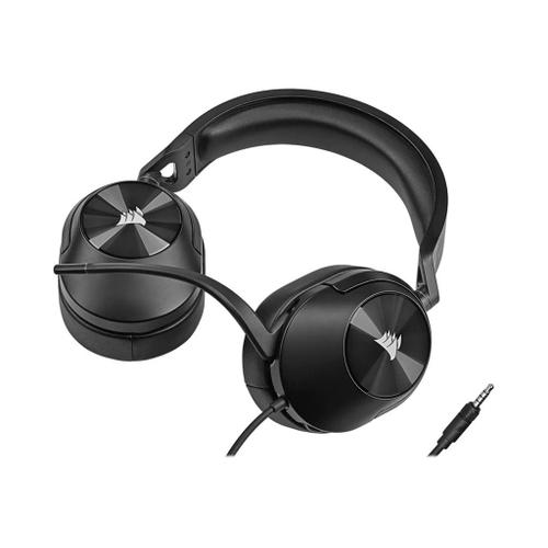 CORSAIR Gaming HS55 STEREO - Micro-casque - circum-aural - filaire - jack 3,5mm - carbone