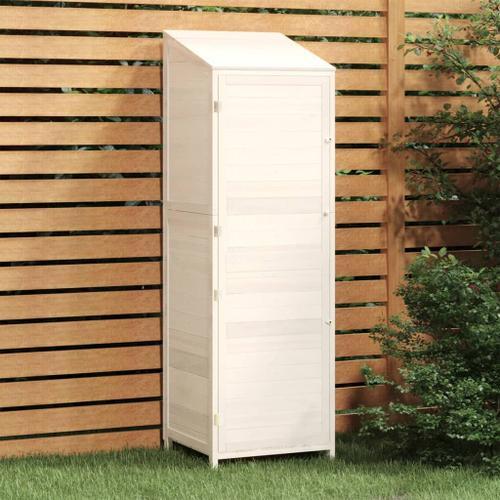 Vidaxl Remise De Jardin Blanc 55x52x174,5 Cm Bois De Sapin Solide