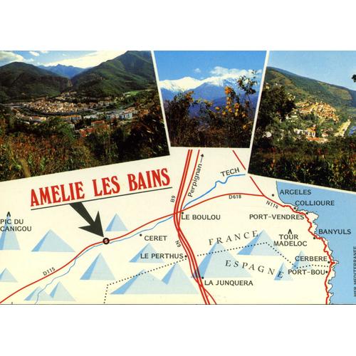 Carte Postale D' Amélie Les Bains (Pyrénées Orientales) 3 Vues + Carte (Réf.45)