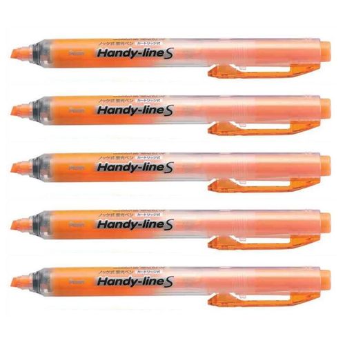 Pentel Lot De 5 Surligneurs Handy-Line S Rétractable/Rechargeable Orange