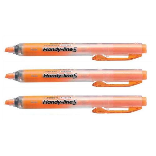 Pentel Lot De 3 Surligneurs Handy-Line S Rétractable/Rechargeable Orange