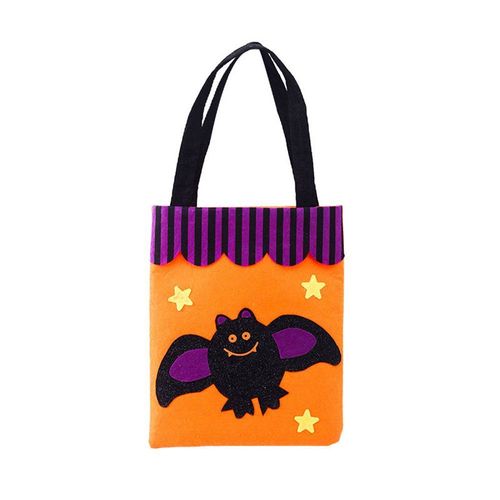 Pochette De Rangement En Toile D'araignée Pour Halloween, Sac Non Tissé Mignon Pour Tours Ou Friandises, Pochette De Rangement, Citrouille Fantôme Chat Noir, Chauve-Souris