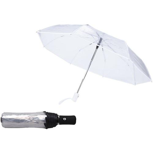 Parapluie Transparent Pour Femmes Et Hommes, 2 Pièces, Pour La Pluie, Le Soleil, Auto, Transparent + Bordure Noire Et Transparente Et Blanche