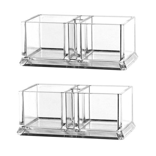 Sachets de thé en acrylique transparent à 2 grilles, New-2X, support de sachets de café et de sucre, boîtes de rangement en acrylique, étui organisateur