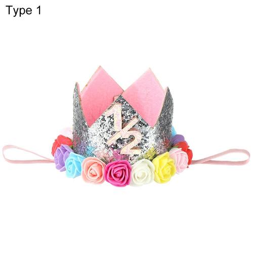 Bandeau De Tête Pour Garçon Et Fille, Accessoire De Cheveux, 1/2/3/Demi/Un Bébé, Couronne Prince/Princesse, Chapeaux De Fête D'anniversaire Baptême