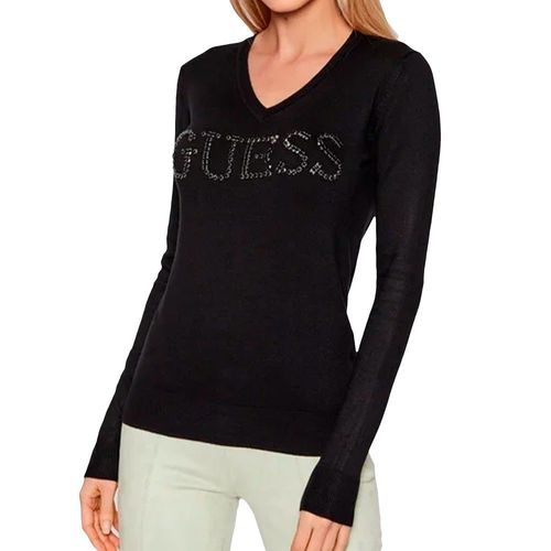 Pull Guess Diamant Logo Femme Noir