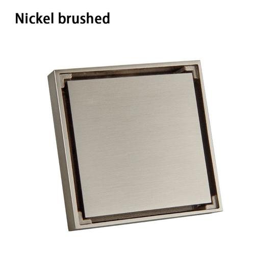 Nickel brossé - Filtre À Eau Invisible, En Laiton Massif 100%, Carré, Pour Salle De Bains, Douche, Carrelage De Vidange, Noir, Or, Chrome Nickel Brossé