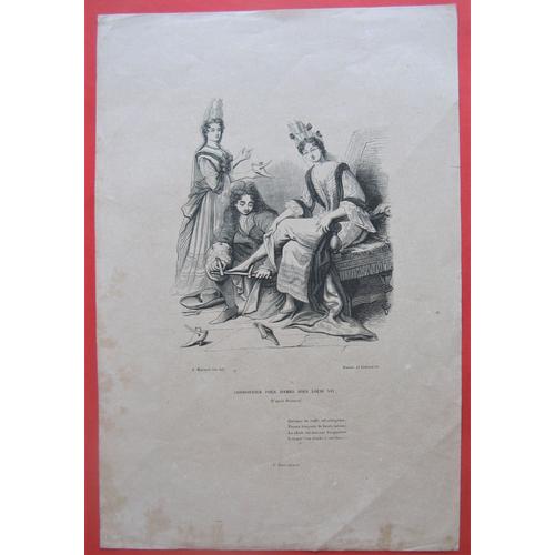 Gravure Ancienne "Cordonnier Pour Dames Sous Louis Xiv " D'après Bonnard 27,5 / 18 Cm