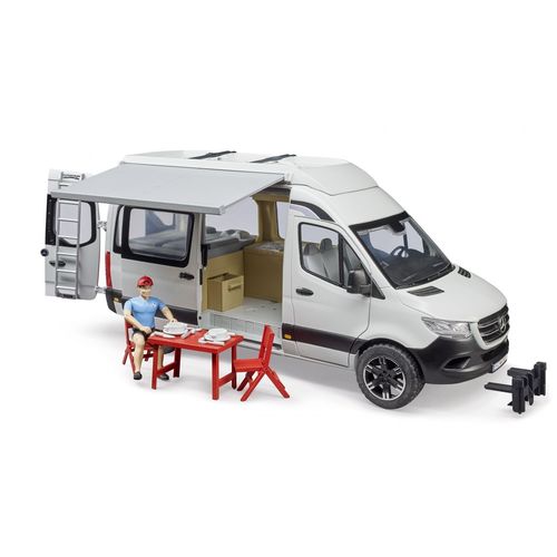 Bruder Camping Car Mercedes Benz Sprinter Avec Campeur Et Accessoires