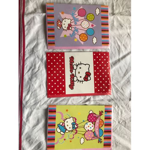 Hello Kitty - 3 Cartes Avec Enveloppe -