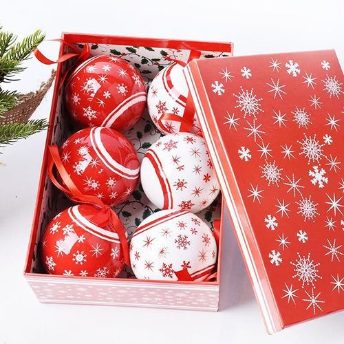 Ensemble De Boules En Mousse Pour Sapin De Noël, 6 Pièces De 8cm, Pendentifs Décoratifs En Forme De Cerf Rouge, Ornements De Maison, Nouvel An