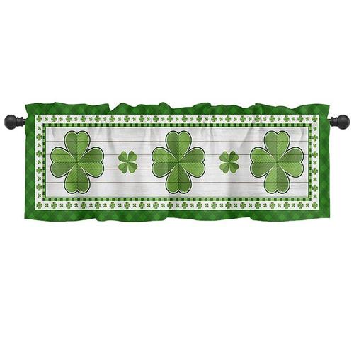 Cantonnières De La Saint-Patrick Pour Fenêtres, 1 Panneau, En Grain De Bois Vert