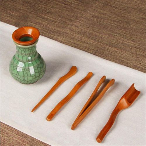 Service À Thé Kung Fu En Bambou Fait À La Main, 5 Pièces/Ensemble, Passoire À Clip, Ensemble D'outils À Thé, Vintage, Couteau Puer, Cuillère, Ustensiles De Cérémonie