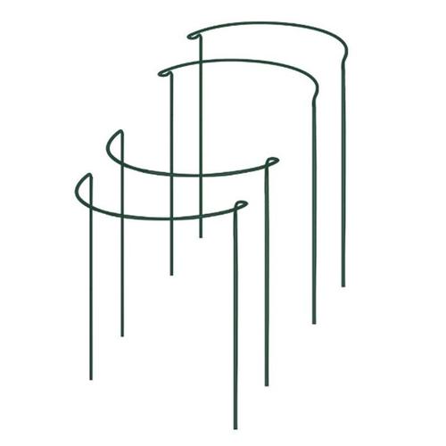 Pieu De Support De Plantes, Paquet De 4 Supports De Plantes De Jardin En Métal Demi-Rond, Anneau De Support De Plantes De Jardin Vert, Supports De Bordure De Jardin