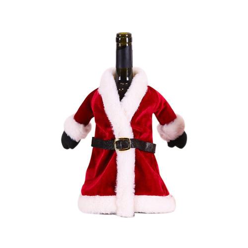 Couverture De Bouteille De Vin Créative, Robe De Père Noël, Sac De Bouteille De Vin, Décor De Table, Noël, Nouvel An, 2023
