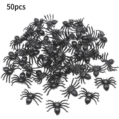 Fausse Araignée Noire Pour Halloween, 50 Pièces, Décor De Maison Hantée, De Bar En Toile, Jouet De Simulation Délicat Pour Enfants, Décoration D'halloween