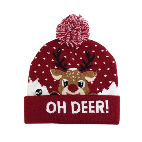 Chapeaux De Noël À Led, Pull Tricoté, Bonnet De Noël, Pour Enfants Et Adultes, Couvre-Chef Chaud Pour Fête De Noël