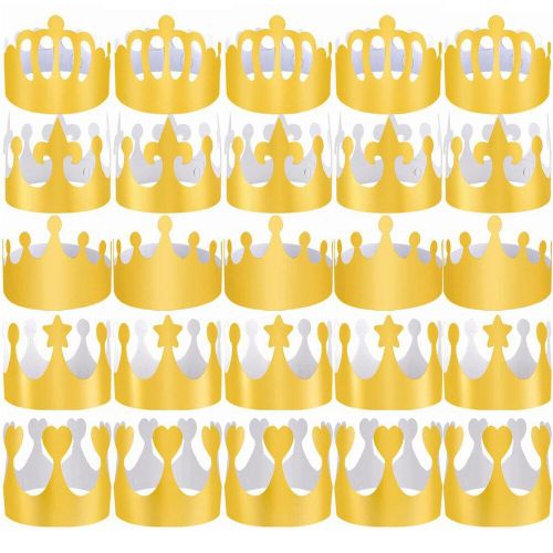 Chapeau De Fête D'anniversaire, 25 Pièces, Cadeaux De Vacances, Carte D'or, Couronne De Prince, Couronne De Princesse, Pour Enfants Et Adultes