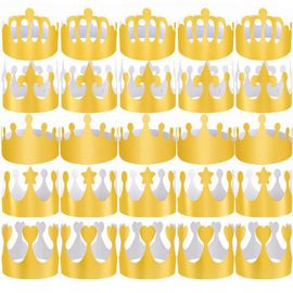 Chapeau De Fête D'anniversaire, 25 Pièces, Cadeaux De Vacances, Carte D'or, Couronne De Prince, Couronne De Princesse, Pour Enfants Et Adultes