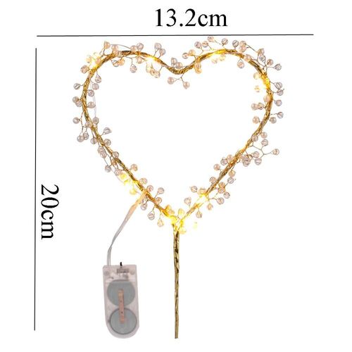 Décoration De Gâteau En Forme De C¿Ur Avec Led Pour Bébé, Outil De Décoration De Fête, Perles D'anniversaire