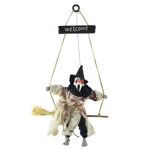 Fantôme Squelette Suspendu Avec Des Yeux Rouges Brillants, Décoration D'halloween Effrayante, Figurine Diable Magicien, Jouets, Accessoires De Fête