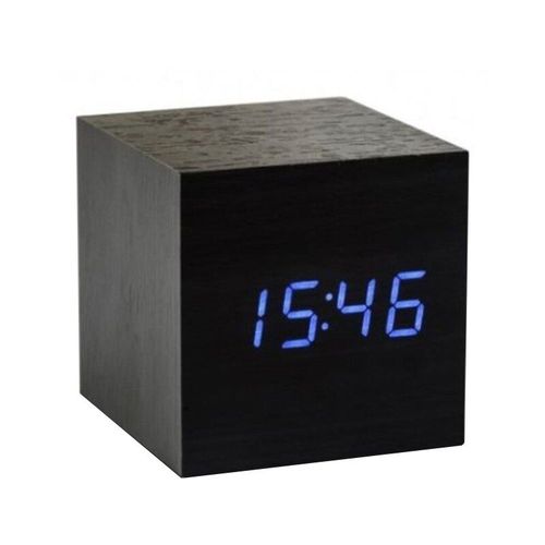 Réveil électronique en bois à Led, affichage numérique, horloge, Cube, muets