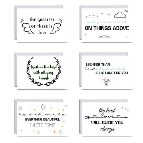 Lot De 6 Cartes De V¿Ux Chrétien Avec Enveloppes, Autocollants, Carte D'inspiration, Religieux, Jésus, Encouragement De Motivation, 4x6