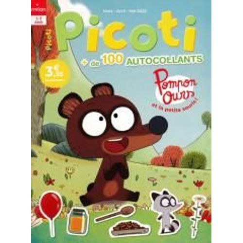 Picoti Autocollants 38 H Pompon Ours Et La Petite Souris