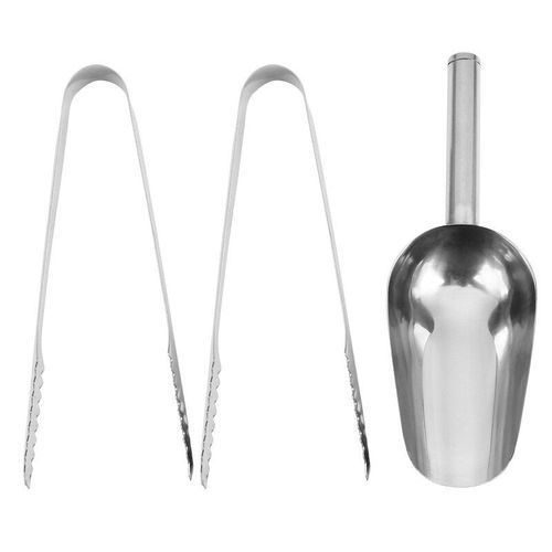Promotion! Cuillère À Glace Et Pinces À Glace (Paquet De 3), Pinces De Service En Acier Inoxydable Et Cuillère À Aliments Pour Seau À Glace, Bar, Cuisine, Service À Thé