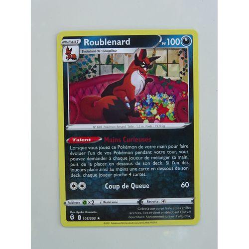 Carte Pokemon Roublenard 100 Pv 105/203 Évolution Céleste - Epée Et Bouclier 7 Eb07