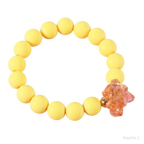 Esquirla Bracelet De Perles Rondes De Dessin Animé Pour Petite Fille Ado Bracelet Bijoux Jouet Exquis Princesse Confortable Accessoire Princesse Habiller Jaune