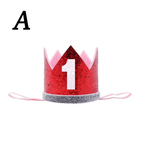 Casquettes Décoratives Pour Fête D'anniversaire 1/2/3, Chapeau D'anniversaire, Couronne De Princesse, Bandeau Pour Bébé, Décorations Pour 1er, 2ème Et 3ème Ans