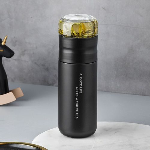 Bouteille Isolée De 300ml Avec Infuseur En Verre, Tasse À Thé Avec Filtration Rotative, Passoire À Thé, Tasse D'eau Isolée Pour Le Bureau Et La Voiture